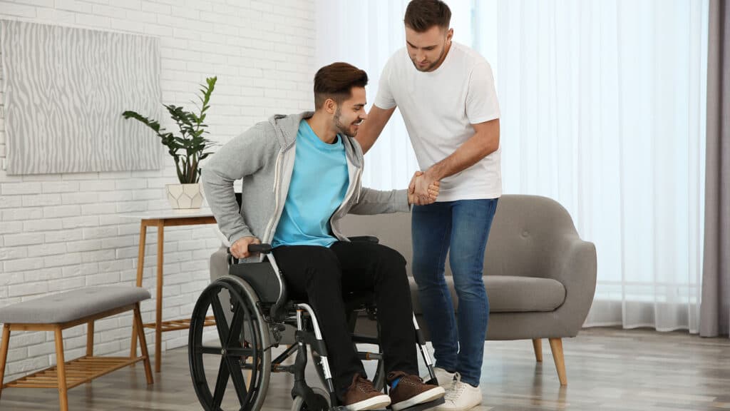 Person receiving assistance with daily activities