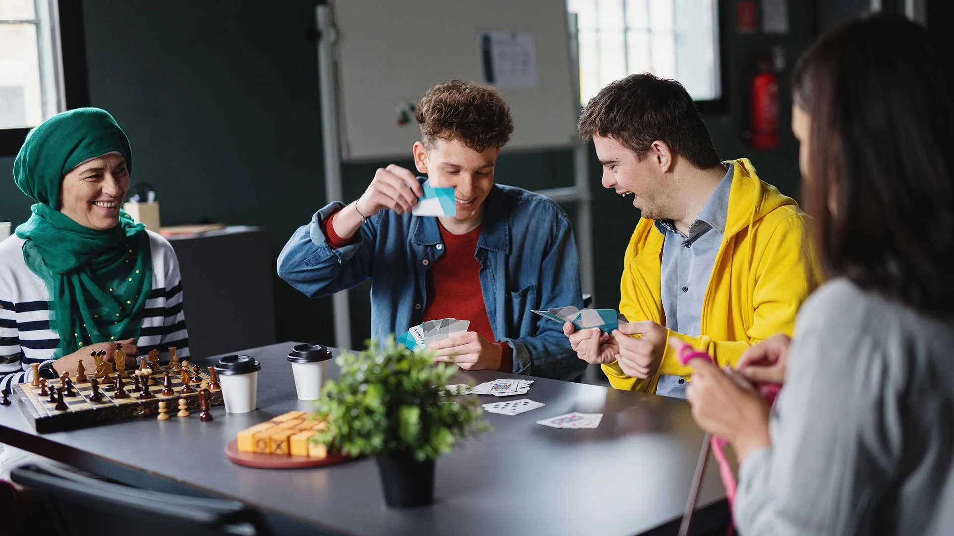 Group of people participating in an activity